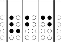Figure 1b: Illustration of the linear arrangement of Braille cells on a conventional Braille display.