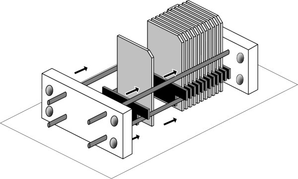 Figure 4a: Illustration of the assembly of the VBD's tactile display (see text).