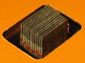 Figure 1a: Picture of the Virtual Braille Display showing the device's 12 actuators. 