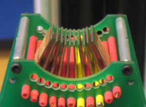Figure 1b: Picture of the STReSS2 tactile display showing its matrix of 10 by 6 actuators.